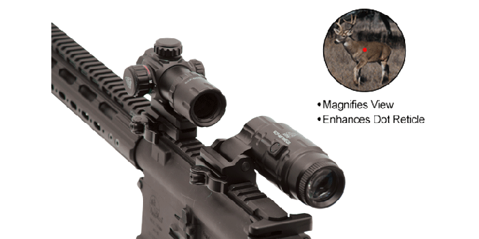 UTG 3X Magnifier with Flip-to-side QD Mount, W/E Adjustable | Leapers